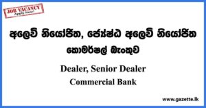 Dealer, Senior Dealer - Commercial Bank