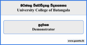 Demonstrator - University College Batangala Vacancies 2025