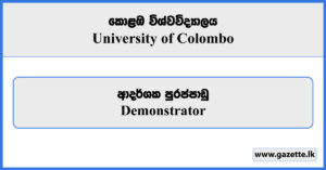 Demonstrator - University of Colombo Vacancies 2025