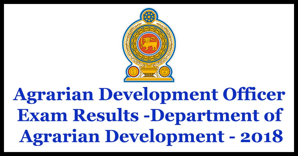 Department of Agrarian Development - 2017 : 2018