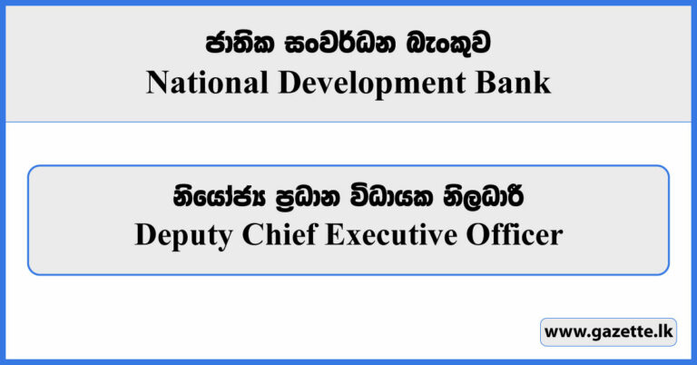 Deputy Chief Executive Officer NDB Bank Job Vacancies 2023 Gazette lk