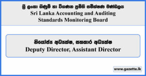 Deputy Director, Assistant Director - Sri Lanka Accounting & Auditing Standards Monitoring Board Vacancies 2025