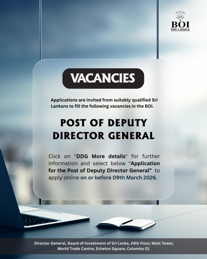 Deputy Director General - BOI Vacancies 2026