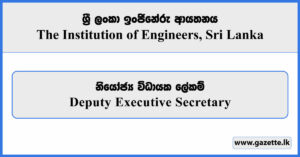 Deputy Executive Secretary - The Institution of Engineers, Sri Lanka Vacancies 2025