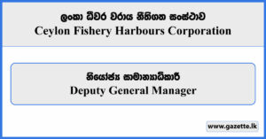 Deputy General Manager - Ceylon Fishery Harbours Corporation Vacancies 2025