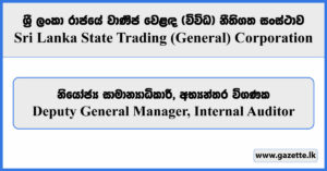 Deputy General Manager, Internal Auditor - State Trading Corporation Vacancies 2025