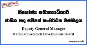 Deputy General Manager - National Livestock Development Board Vacancies 2023