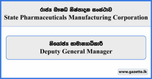 Deputy General Manager - State Pharmaceuticals Manufacturing Corporation Vacancies 2025