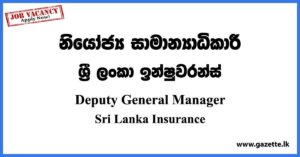 Deputy General Manager - Sri Lanka Insurance