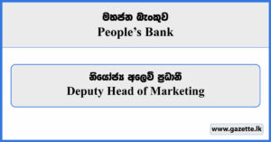 Deputy Head of Marketing - Peoples Bank Vacancies 2023
