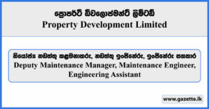 Deputy Maintenance Manager, Maintenance Engineer, Engineering Assistant - Property Development Limited Vacancies 2025