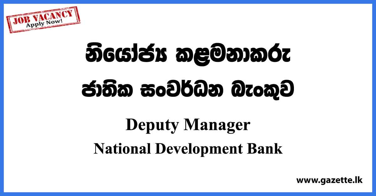 Deputy Manager - National Development Bank