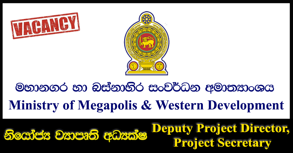 Deputy Project Director, Project Secretary - Ministry of Megapolis & Western Development