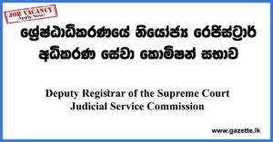 Deputy Registrar of the Supreme Court - Judicial Service Commission