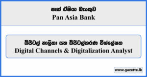 Digital Channels & Digitalization Analyst - Pan Asia Bank Vacancies 2024