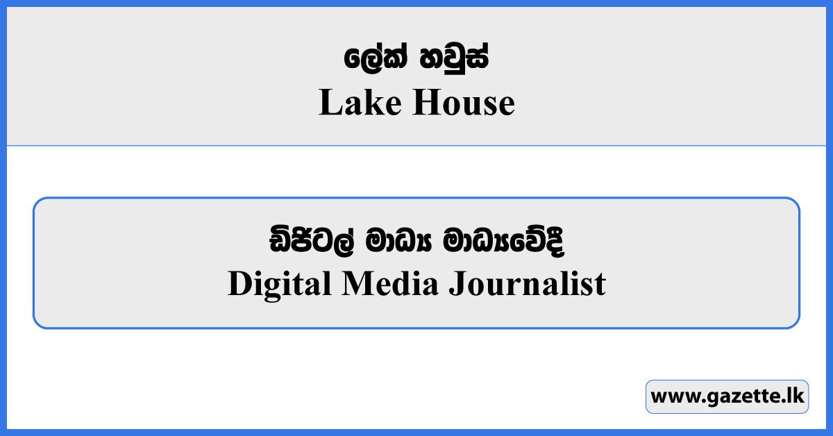 Digital Media Journalist - Lake House Vacancies 2025