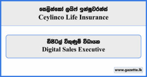 Digital Sales Executive - Ceylinco Life Insurance Vacancies 2024