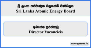 Director - Sri Lanka Atomic Energy Board Vacancies 2024