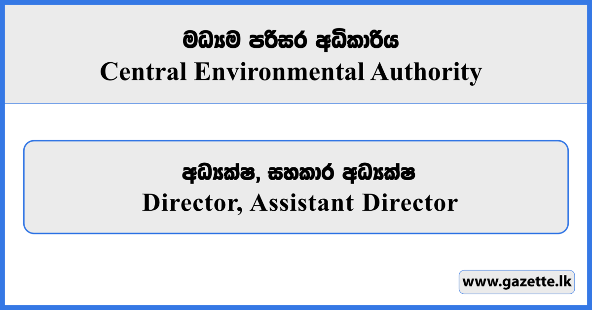 Director, Assistant Director - Central Environmental Authority Vacancies 2026