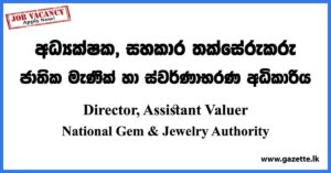 Director, Assistant Valuer - National Gem & Jewelry Authority