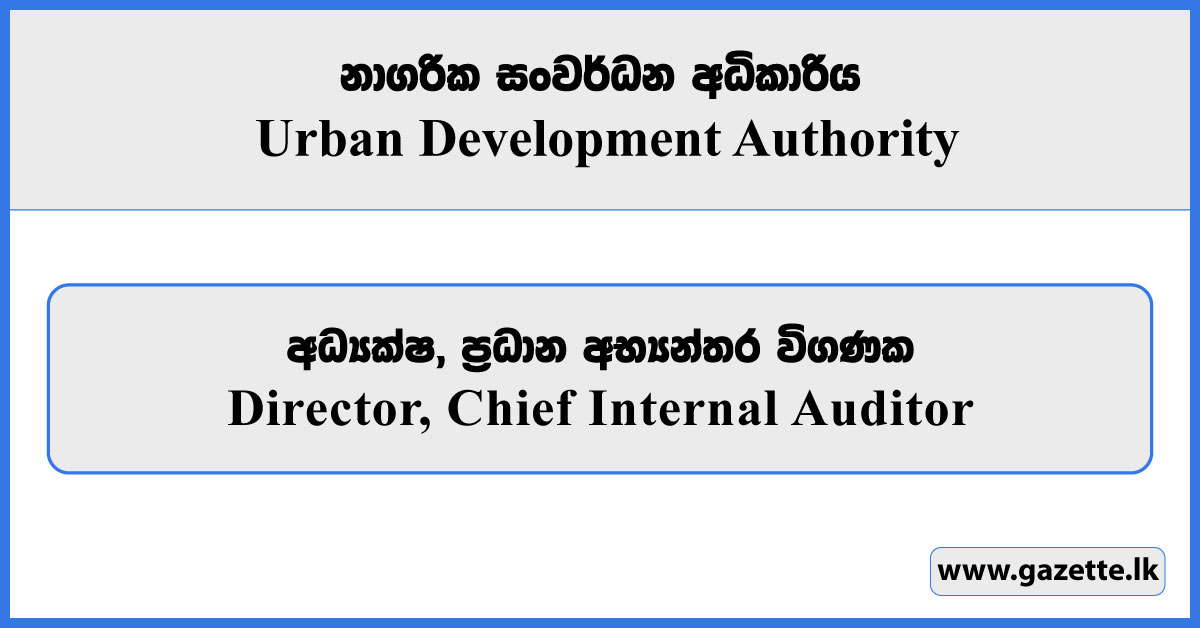 Director, Chief Internal Auditor - Urban Development Authority Vacancies 2025