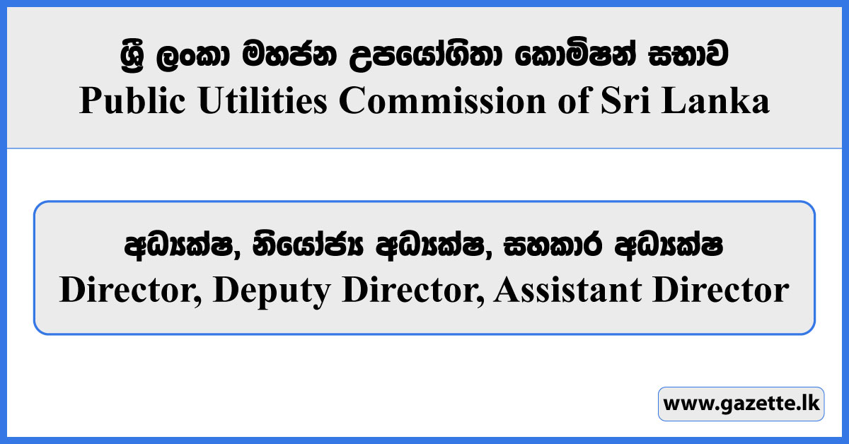 Director, Deputy Director, Assistant Director - Public Utilities Commission Vacancies 2023