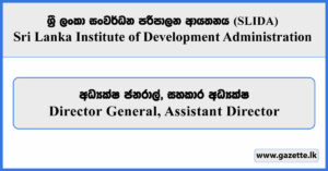 Director General, Assistant Director - Sri Lanka Institute of Development Administration Vacancies 2025