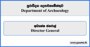 Director General - Department of Archaeology Vacancies 2025