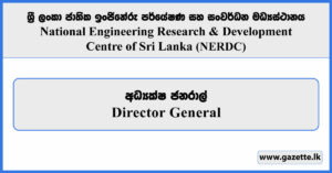 Director General - National Engineering Research & Development Centre Vacancies 2026