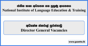 Director General - National Institute of Language Education & Training Vacancies 2024