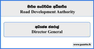 Director General - Road Development Authority Vacancies 2024