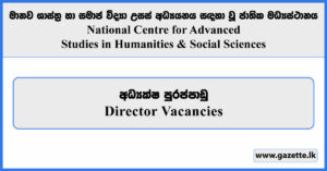 Director - National Centre for Advanced Studies in Humanities & Social Sciences Vacancies 2025