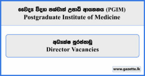 Director - Postgraduate Institute of Medicine Vacancies 2025