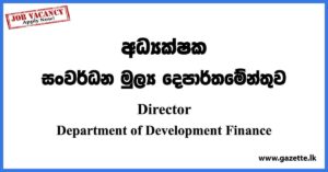 Director (Planning) - Department of Development Finance Vacancies 2023