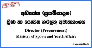 Director (Procurement) - Ministry of Sports and Youth Affairs Vacancies 2023