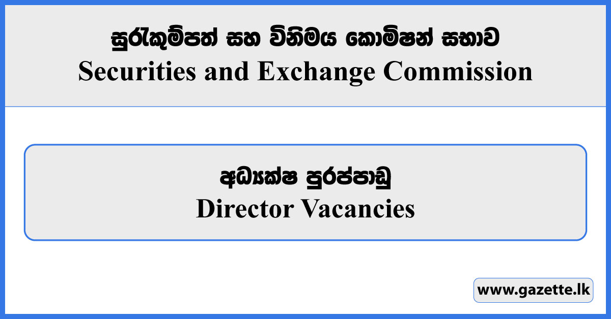 Director - Securities and Exchange Commission Vacancies 2024