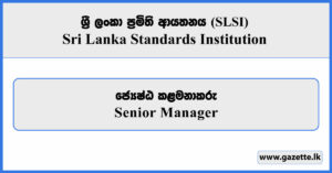 Director - Sri Lanka Standards Institution Vacancies 2025