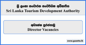 Director - Sri Lanka Tourism Development Authority Vacancies 2024