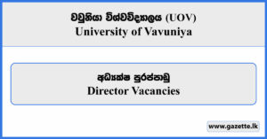 Director - University of Vavuniya Vacancies 2026