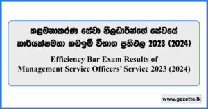 EB Exam Results of Management Service Officers’ Service 2023 (2024)