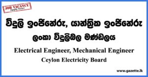Electrical Engineer, Mechanical Engineer - Ceylon Electricity Board Vacancies 2023