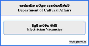 Electrician - Department of Cultural Affairs Vacancies 2026