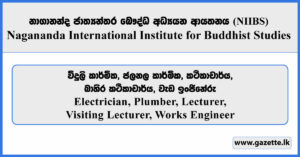 Electrician, Plumber, Lecturer, Visiting Lecturer, Works Engineer - Nagananda International Institute for Buddhist Studies Vacancies 2025