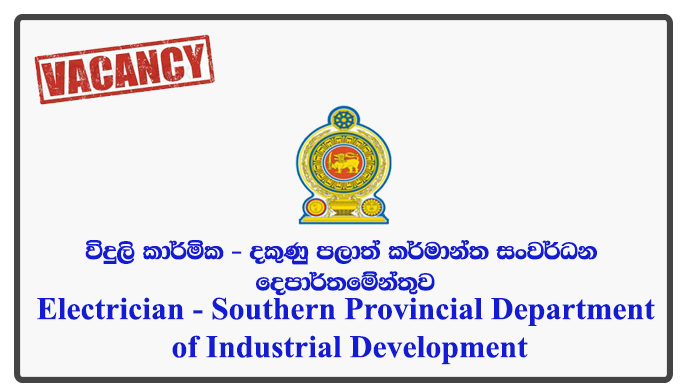 Electrician - Southern Provincial Department of Industrial Development