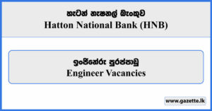 Engineer - Hatton National Bank Vacancies 2024