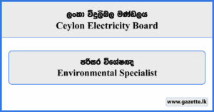 Environmental Specialist - Ceylon Electricity Board Vacancies 2025