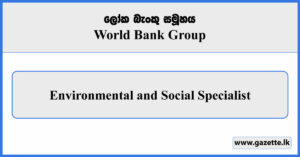Environmental and Social Specialist - World Bank Group Vacancies 2025