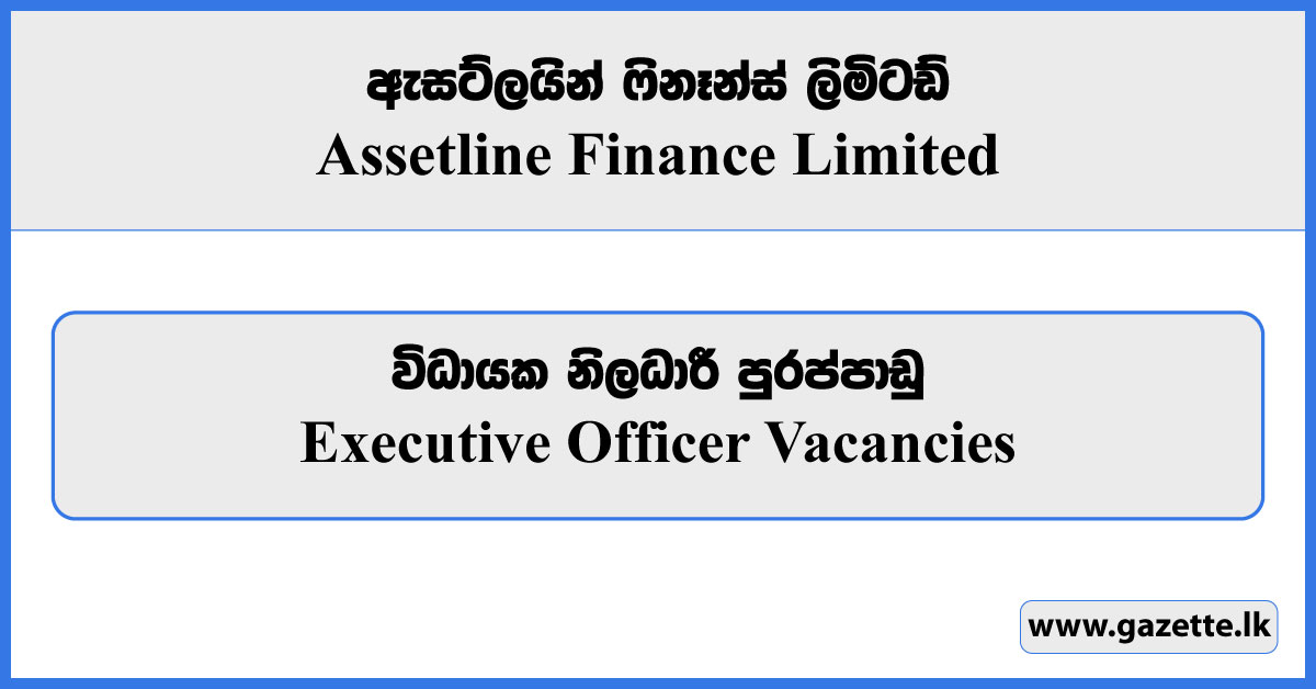 Executive Officer - Assetline Finance Limited Vacancies 2023