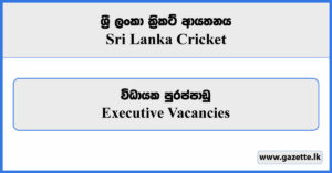 Executive - Sri Lanka Cricket Vacancies 2024