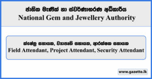 Field Attendant, Project Attendant, Security Attendant - National Gem & Jewellery Authority Vacancies 2023